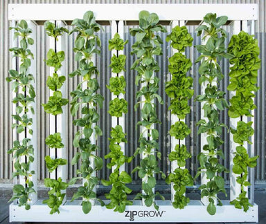 8 Tower FarmWall with Plants, Front View