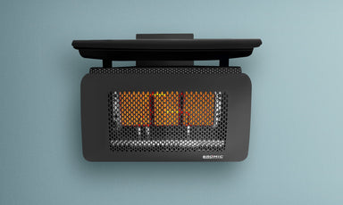 Tungsten Model 300 Gas Fired Radiant Heater, Colour Black with Heat Deflector